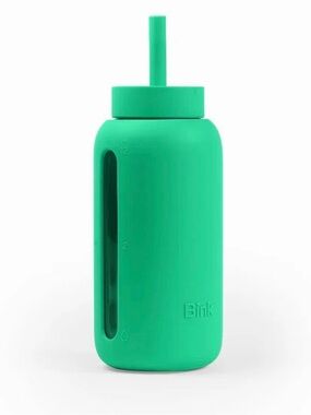 Bink Green Silicone Straw Water Bottle - Green